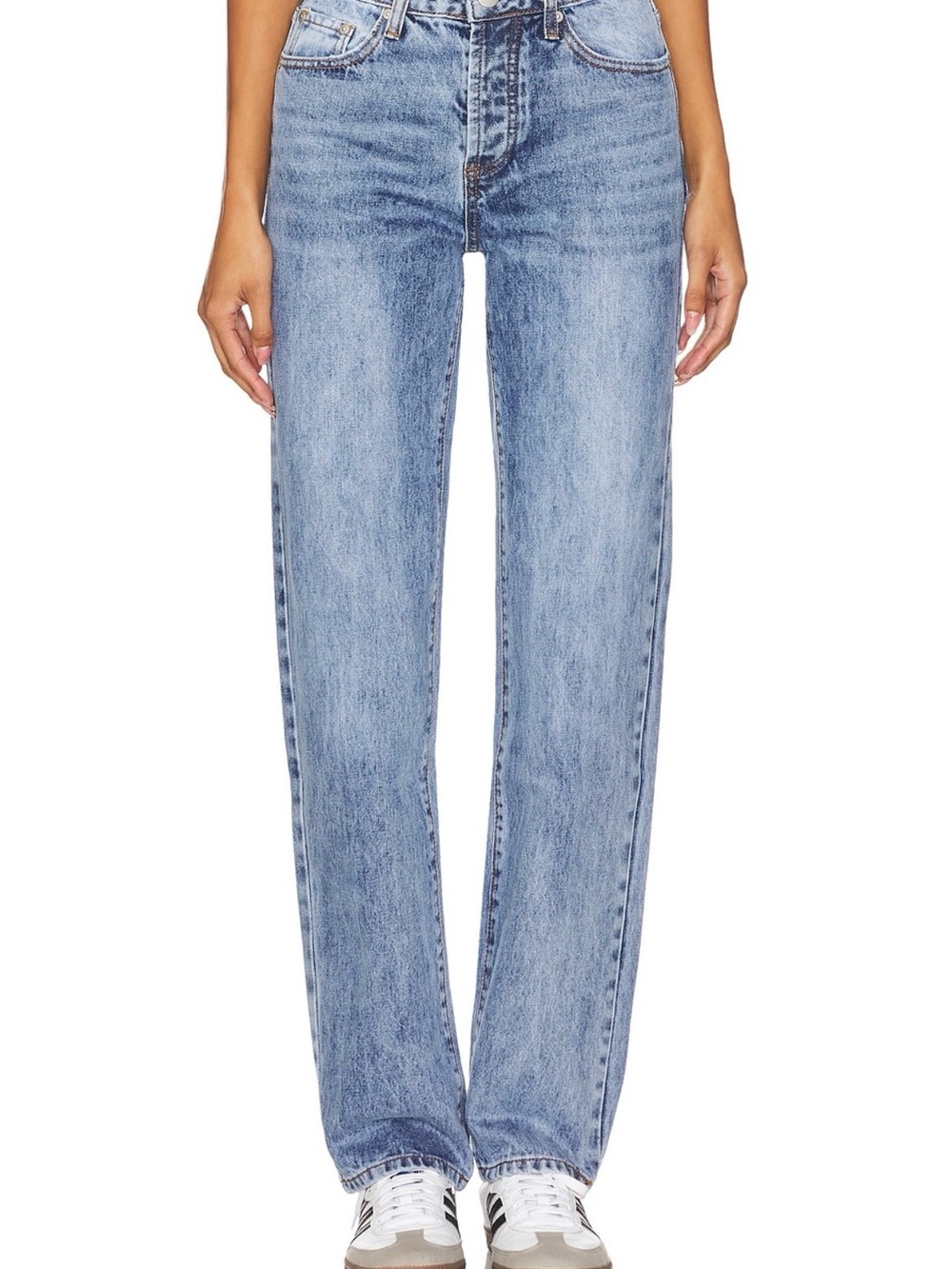 superdown Straight Leg Jeans in Light Blue Wash